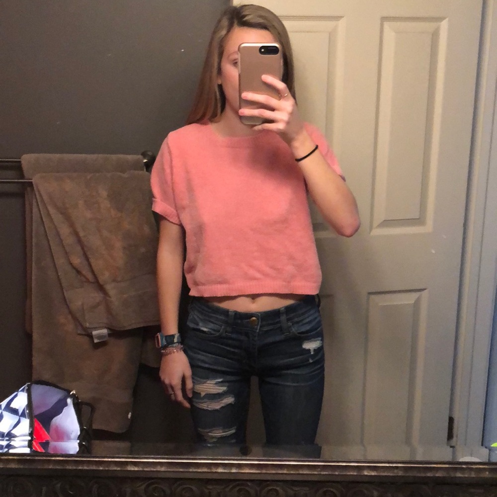Pink velvet shirt